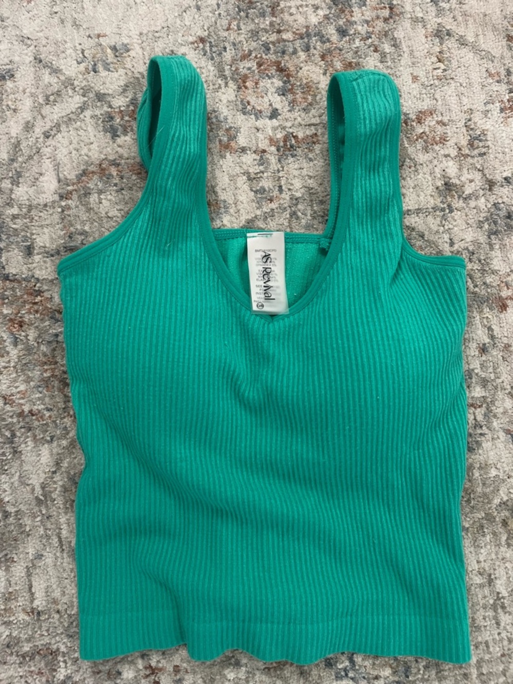 Ribbed Scoop Neck Tank Top in Teal